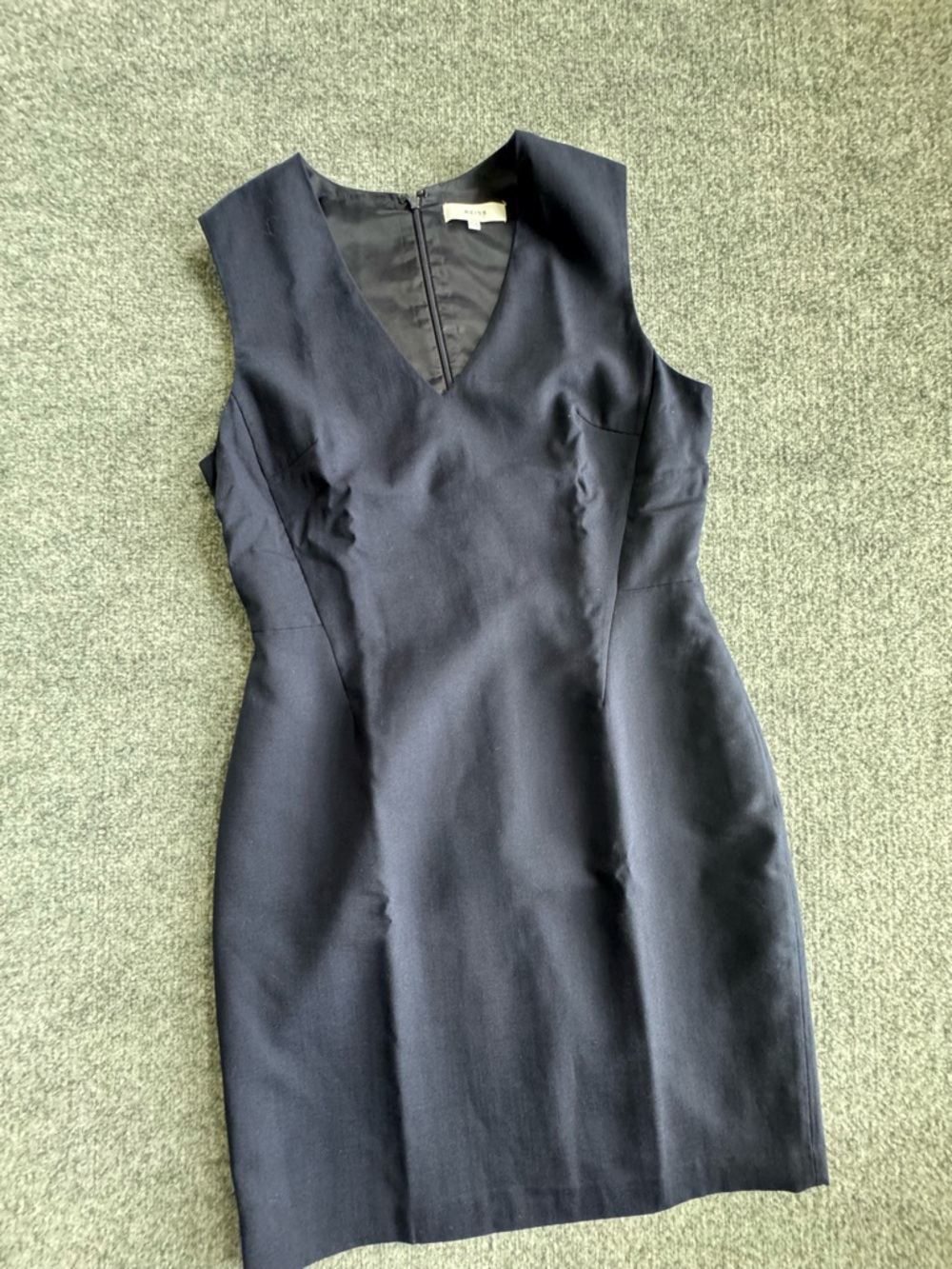 REISS Tailored V-Neck Faulkner Dress Navy Blue Size 10 - Picture 11 of 12